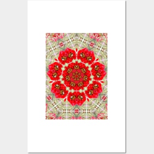 Beautiful Red Rose Flower Mandala Posters and Art